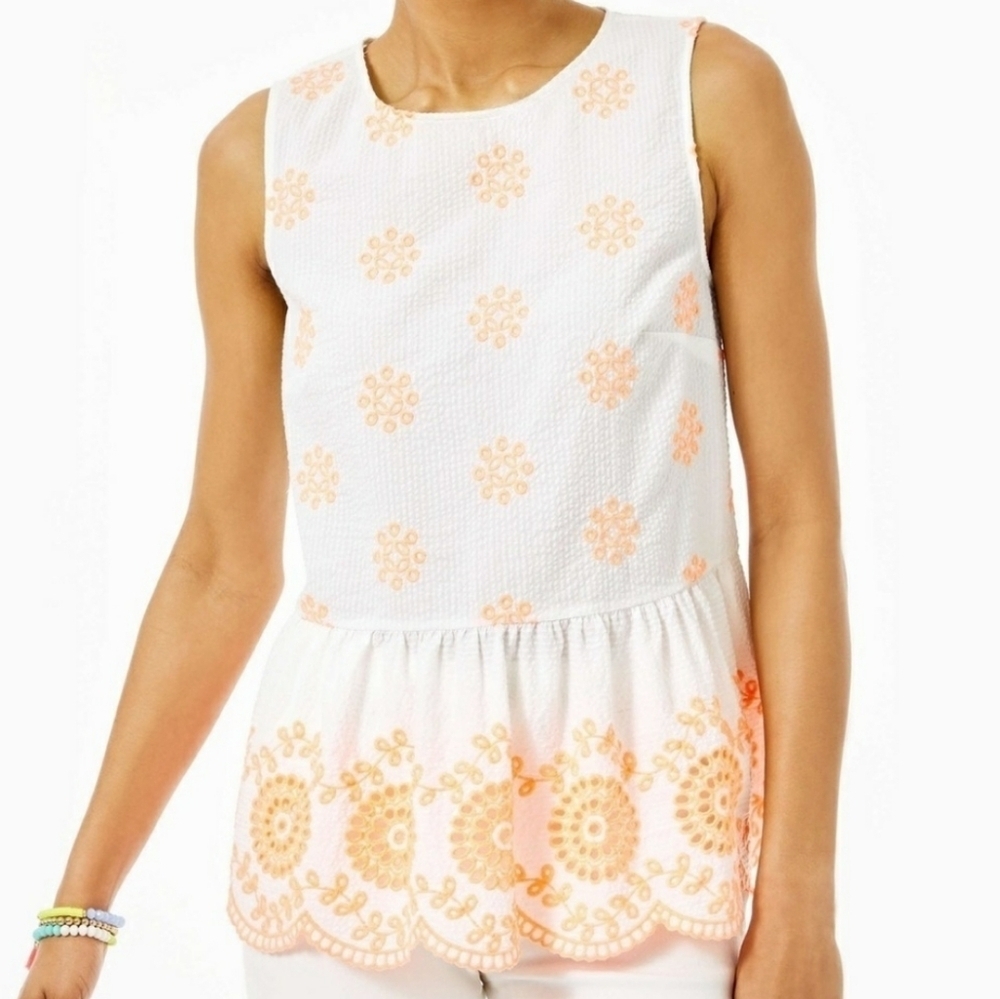 Lilly Pulitzer Lilliana Textured Perforated Blouse